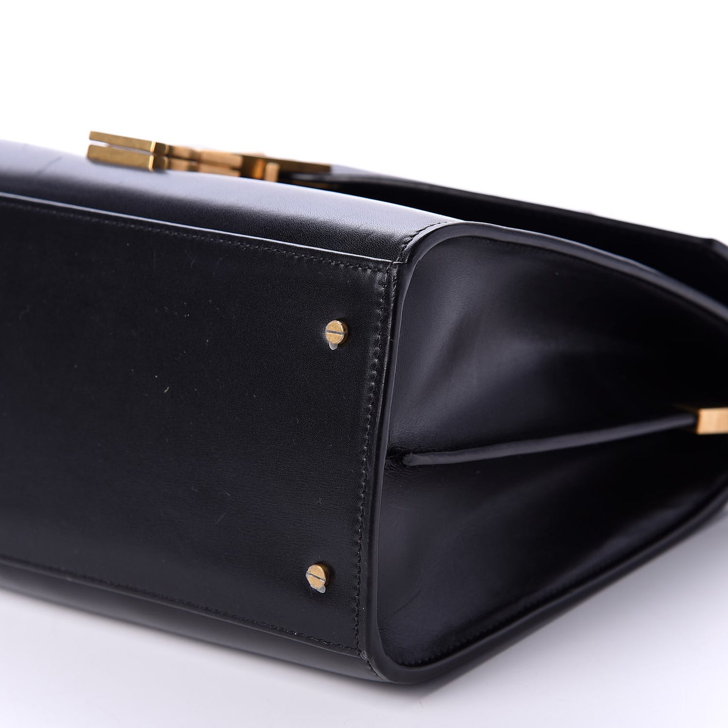 Smooth Calfskin Medium Classic Monogram Cassandra Top Handle Black Rouge Legion