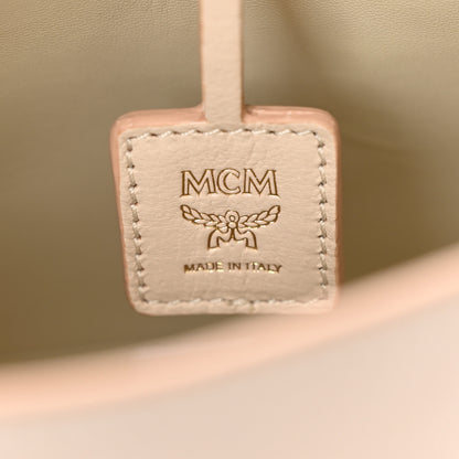 MCM Goatskin Milano Hand Painted Flower Upcycling Mini Bag Pink 7 of 10