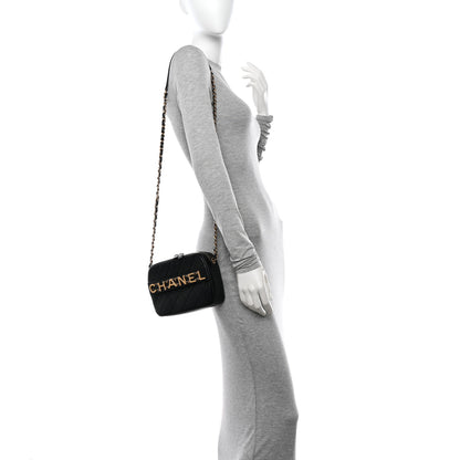 Chanel Calfskin Quilted Enchained Camera Case Bag Black 2 of 10
