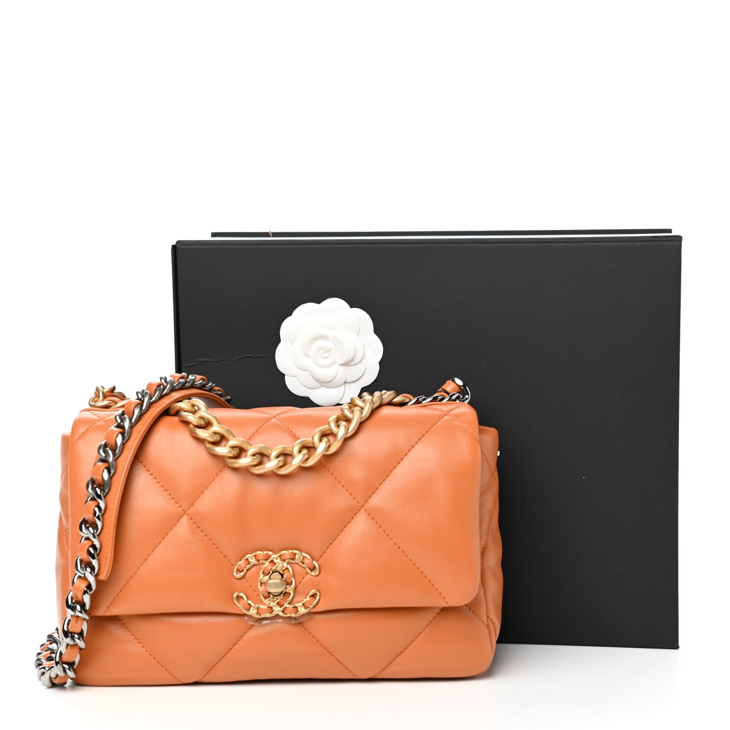 Chanel Lambskin Quilted Medium Chanel 19 Flap Light Brown 11 of 11