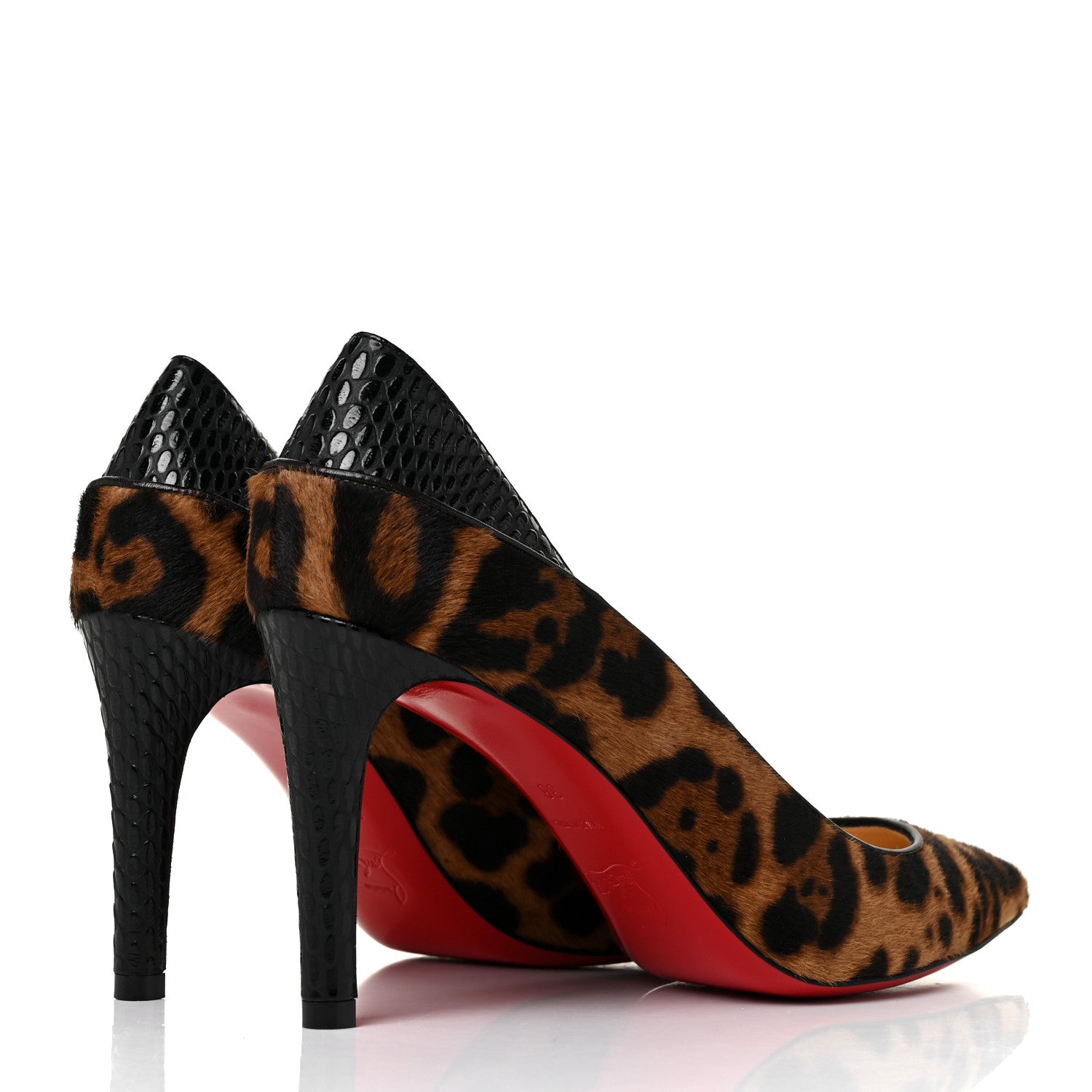 Christian Louboutin Pony Hair Leopard Maastricht 85 Pumps 38 Brown Black 4 of 9