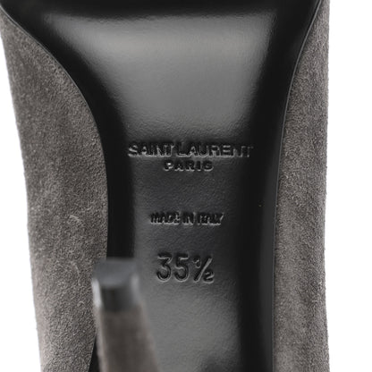 Saint Laurent Suede Fringe Anita 85mm Ankle Boots 35.5 Dark Grey 6 of 11