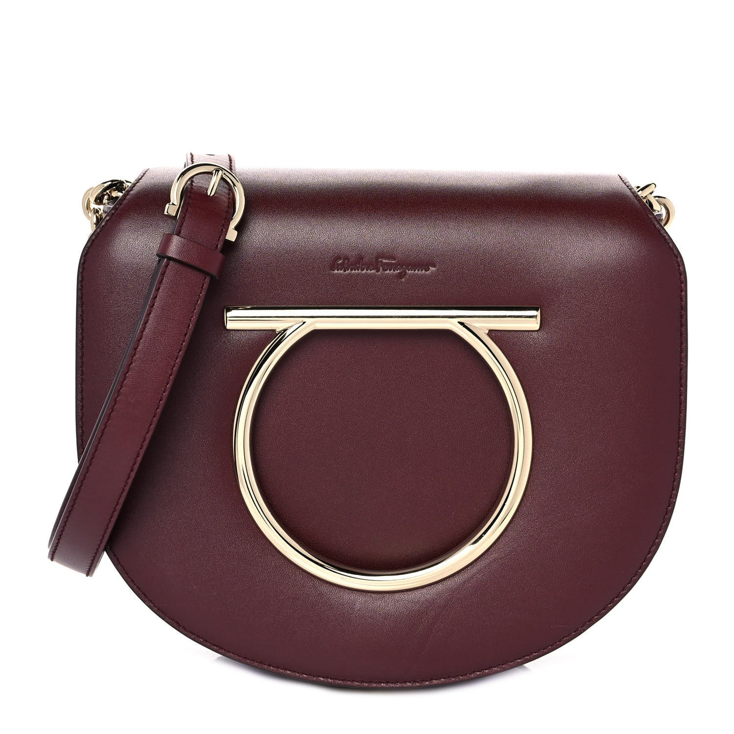 Calfskin Small Vela Flap Bag Wine