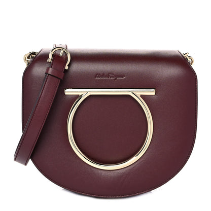 Salvatore Ferragamo Calfskin Small Vela Flap Bag Wine 1 of 7