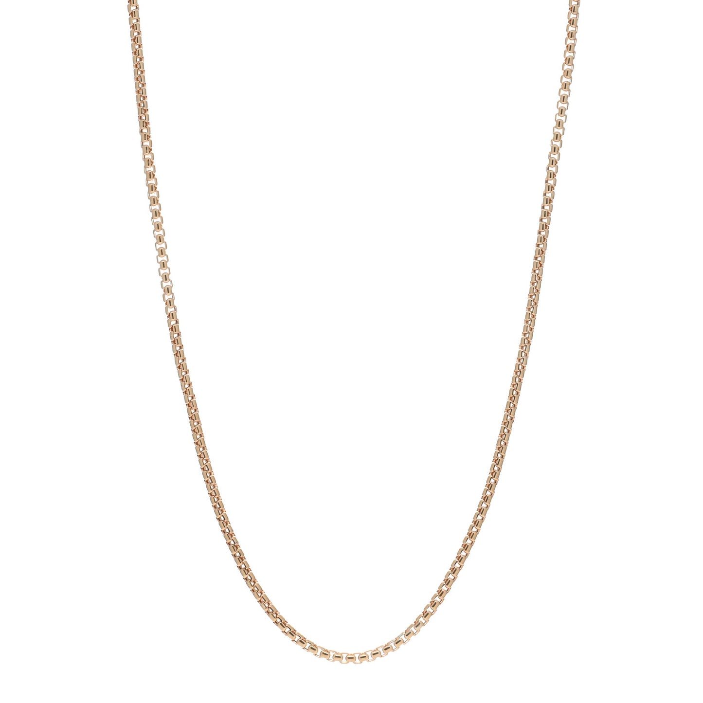 18K Rose Gold 2.7mm Box Chain Necklace 20"