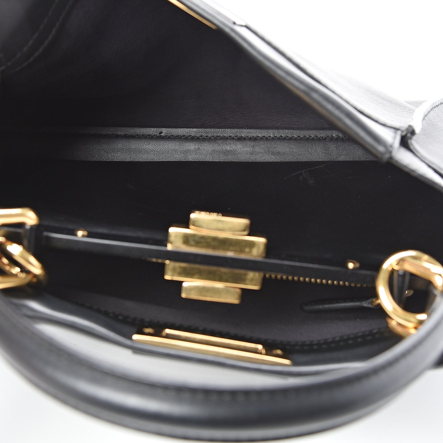 Vitello Seta Shiny Nappa Medium Peekaboo Iconic Satchel Black