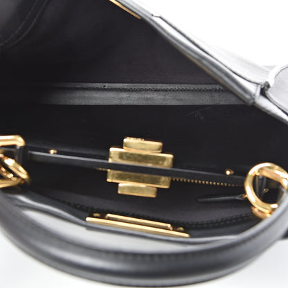 Fendi Vitello Seta Shiny Nappa Medium Peekaboo Iconic Satchel Black 5 of 13