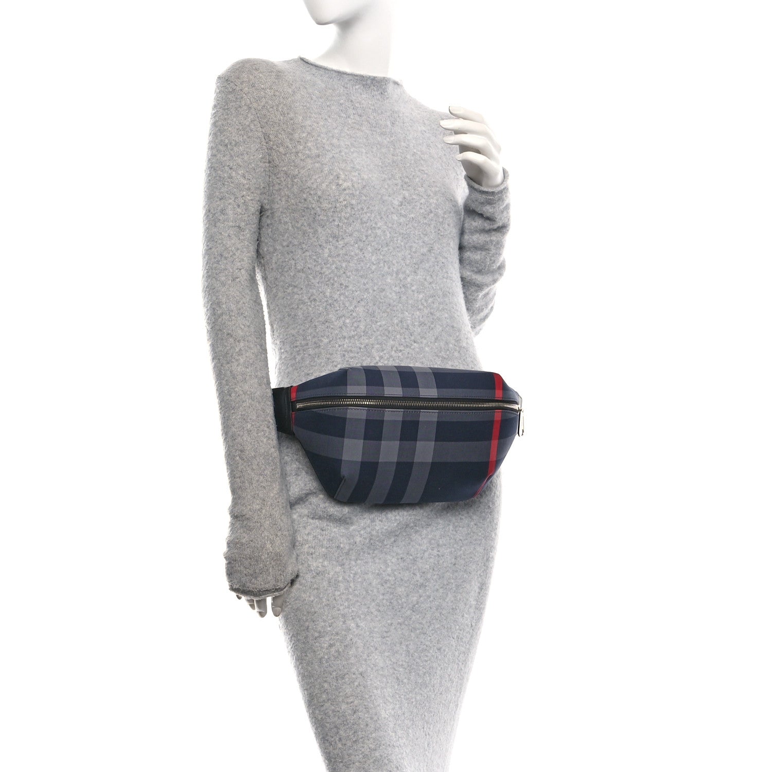 Burberry House Check Sonny Bum Bag Navy Grey 2 of 9