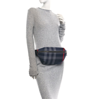 Burberry House Check Sonny Bum Bag Navy Grey 2 of 9