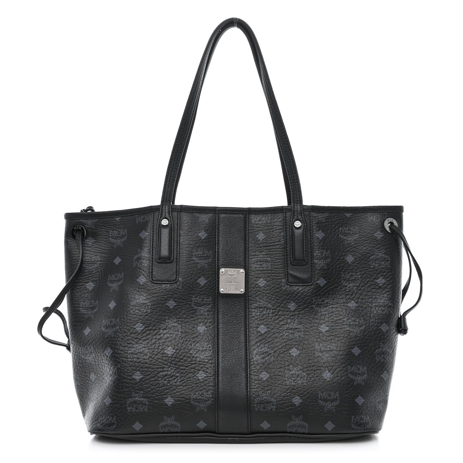 MCM Grained Calfskin Visetos Medium Liz Reversible Shopper Tote Black 1 of 17