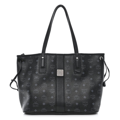 MCM Grained Calfskin Visetos Medium Liz Reversible Shopper Tote Black 1 of 17