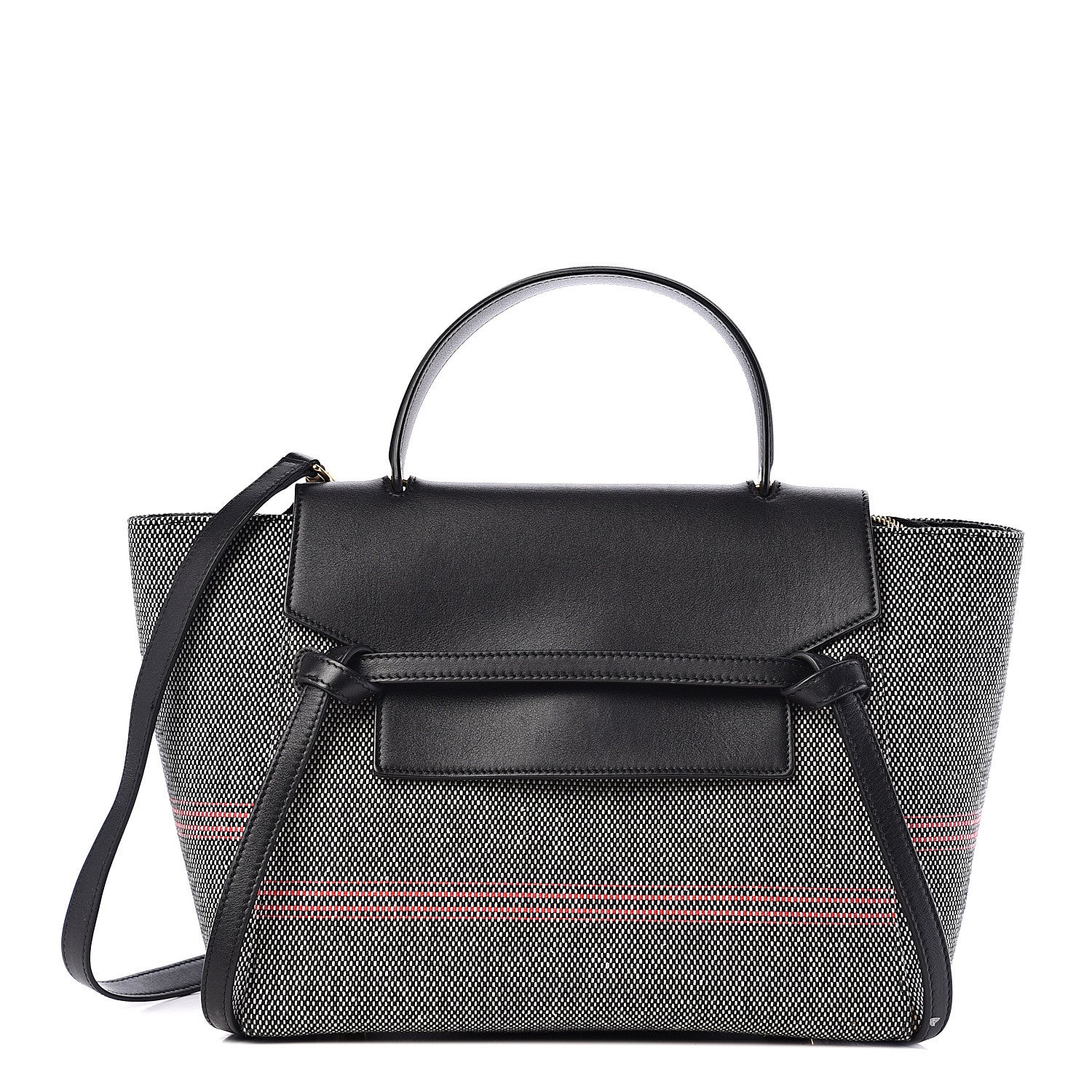 Celine Cotton Canvas Calfskin Mini Belt Bag Black 1 of 13