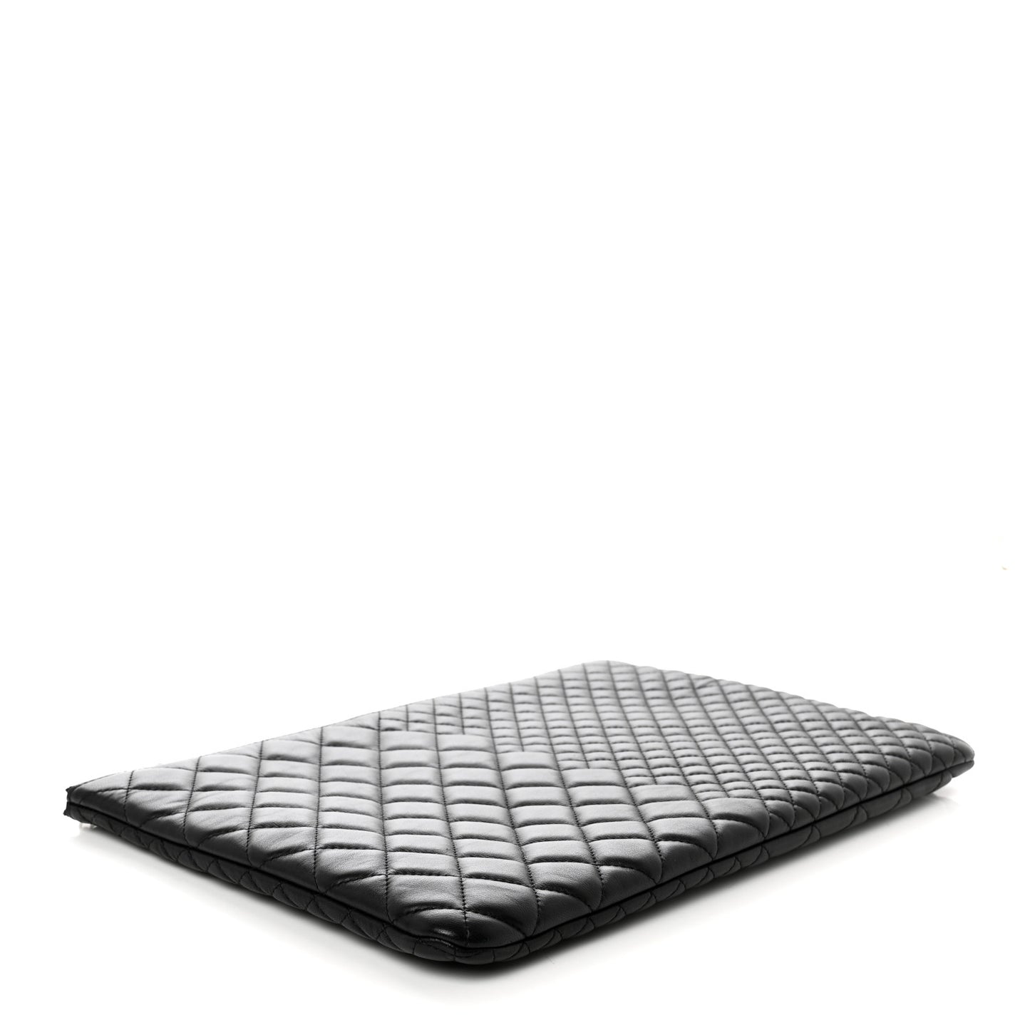 Lambskin Bi Quilted Large Cosmetic Case Black