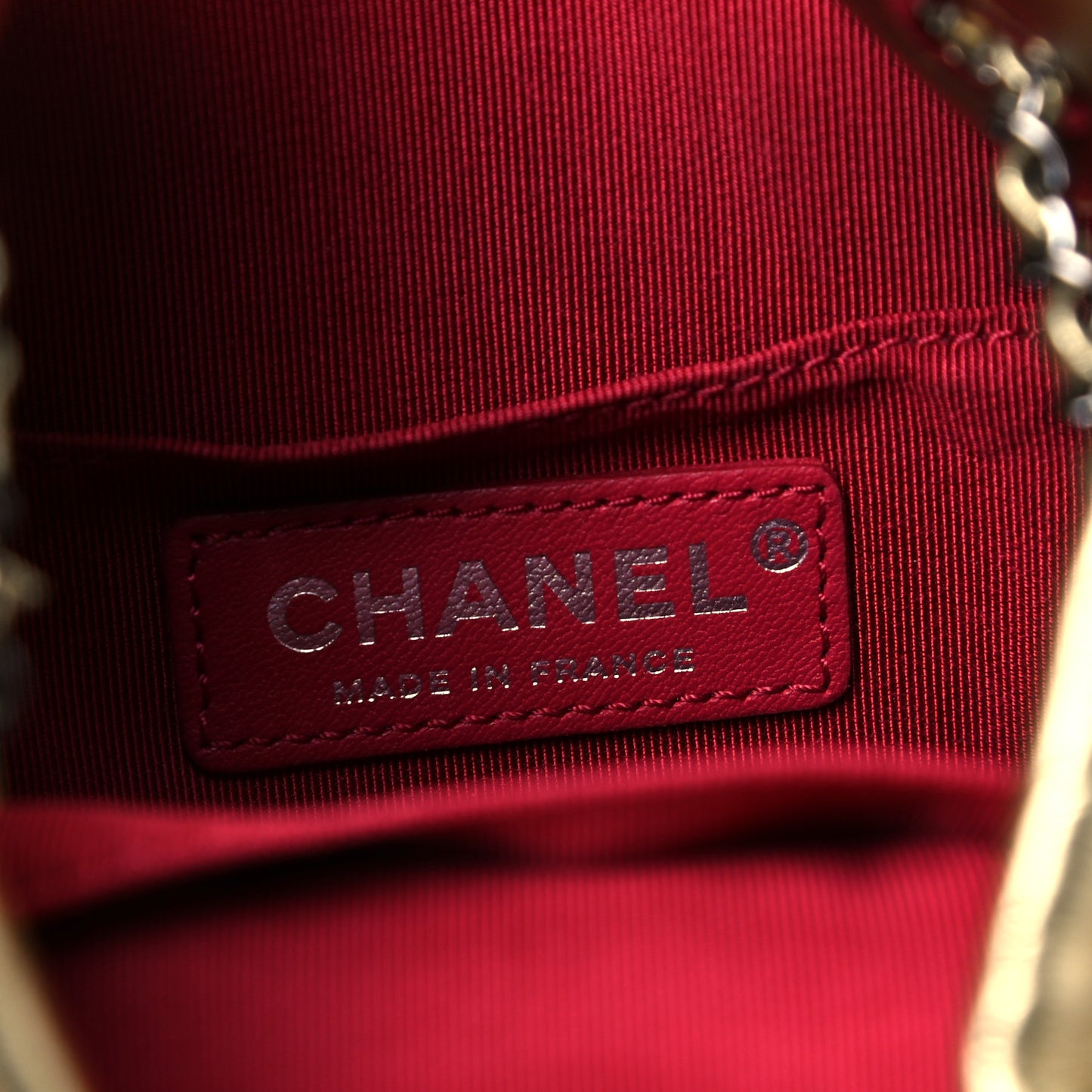 Metallic Aged Calfskin Quilted Small Gabrielle Bucket Gold