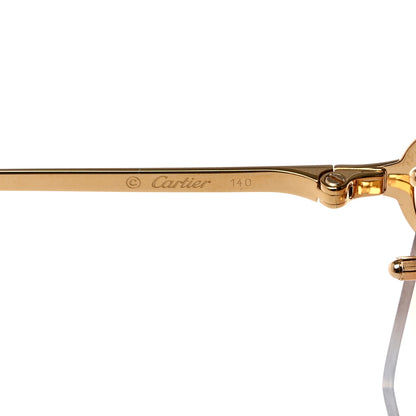Cartier Metal C Decor 140 Square Sunglasses Gold Amber 7 of 8