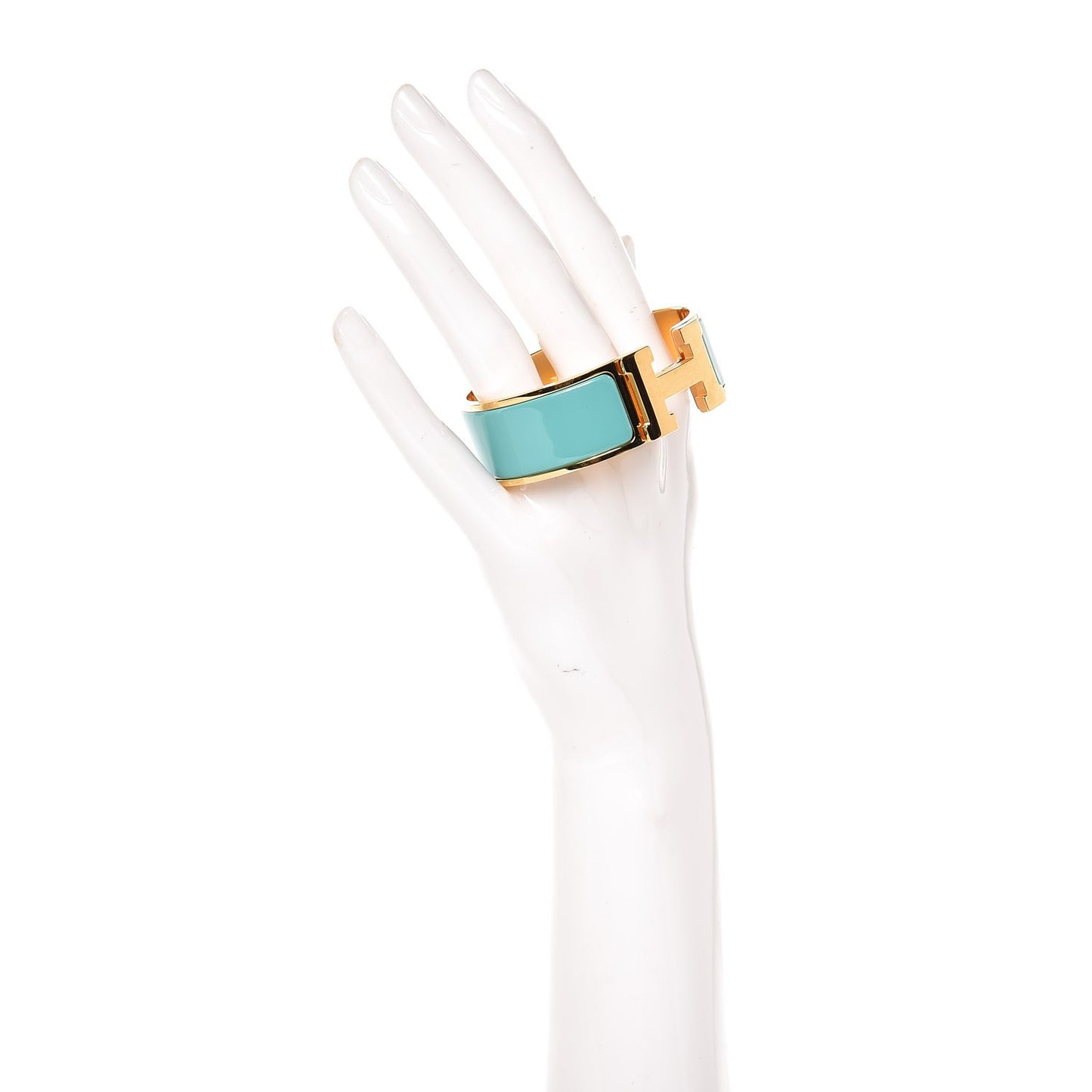 Enamel Wide Clic Clac H Bracelet PM Bleu Atoll
