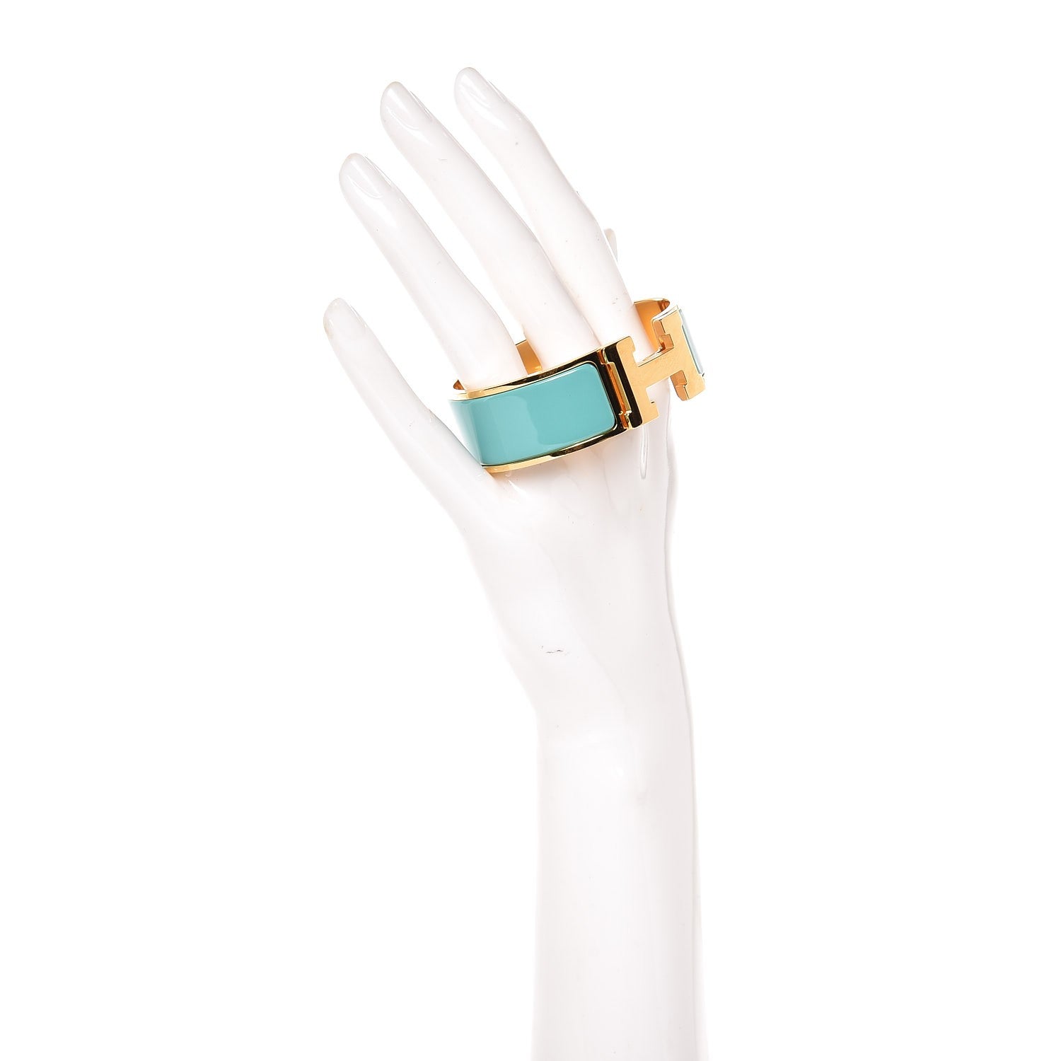 Hermes Enamel Wide Clic Clac H Bracelet PM Bleu Atoll 2 of 4