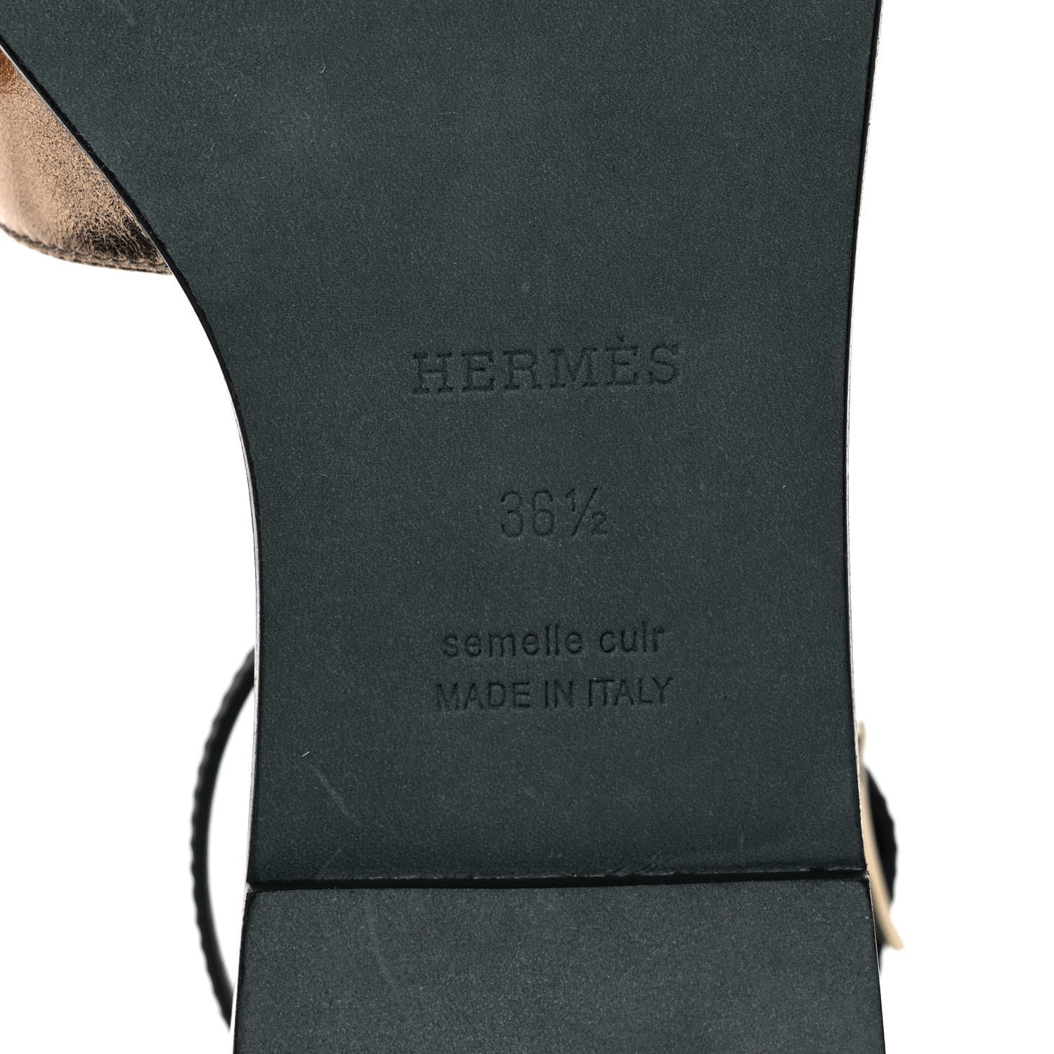 Hermes Metallic Nappa Santorini Sandals 36.5 Gold 6 of 8