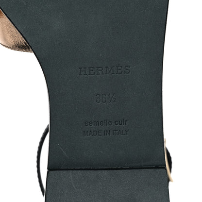 Hermes Metallic Nappa Santorini Sandals 36.5 Gold 6 of 8