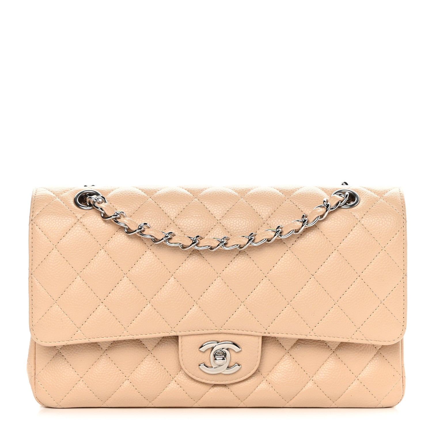 Chanel Caviar Quilted Medium Double Flap Beige 1 of 11