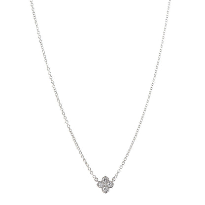 Cartier 18K White Gold Diamond .41ctw Hindu Floral Pendant Necklace 1 of 5