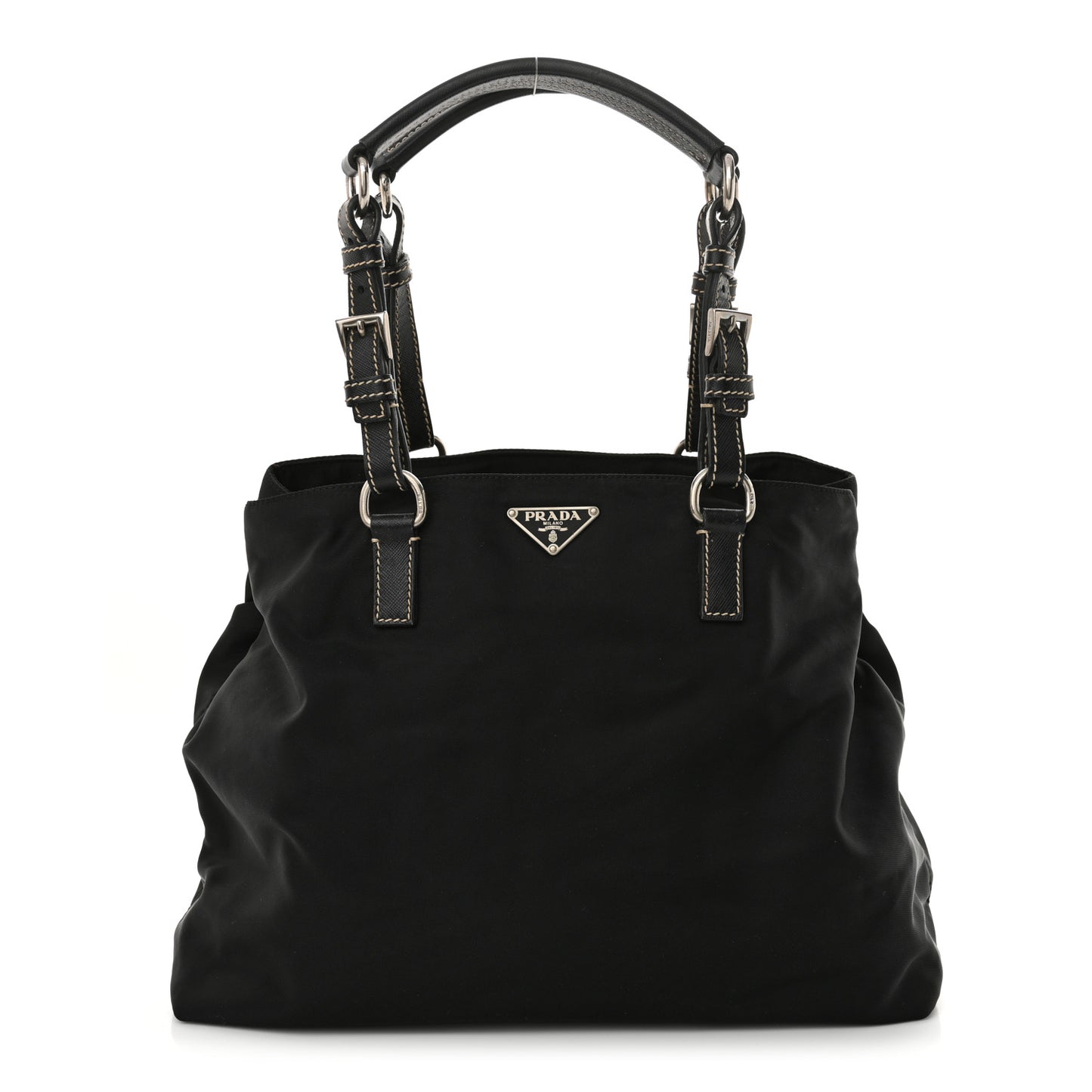Tessuto Nylon Saffiano Tote Black