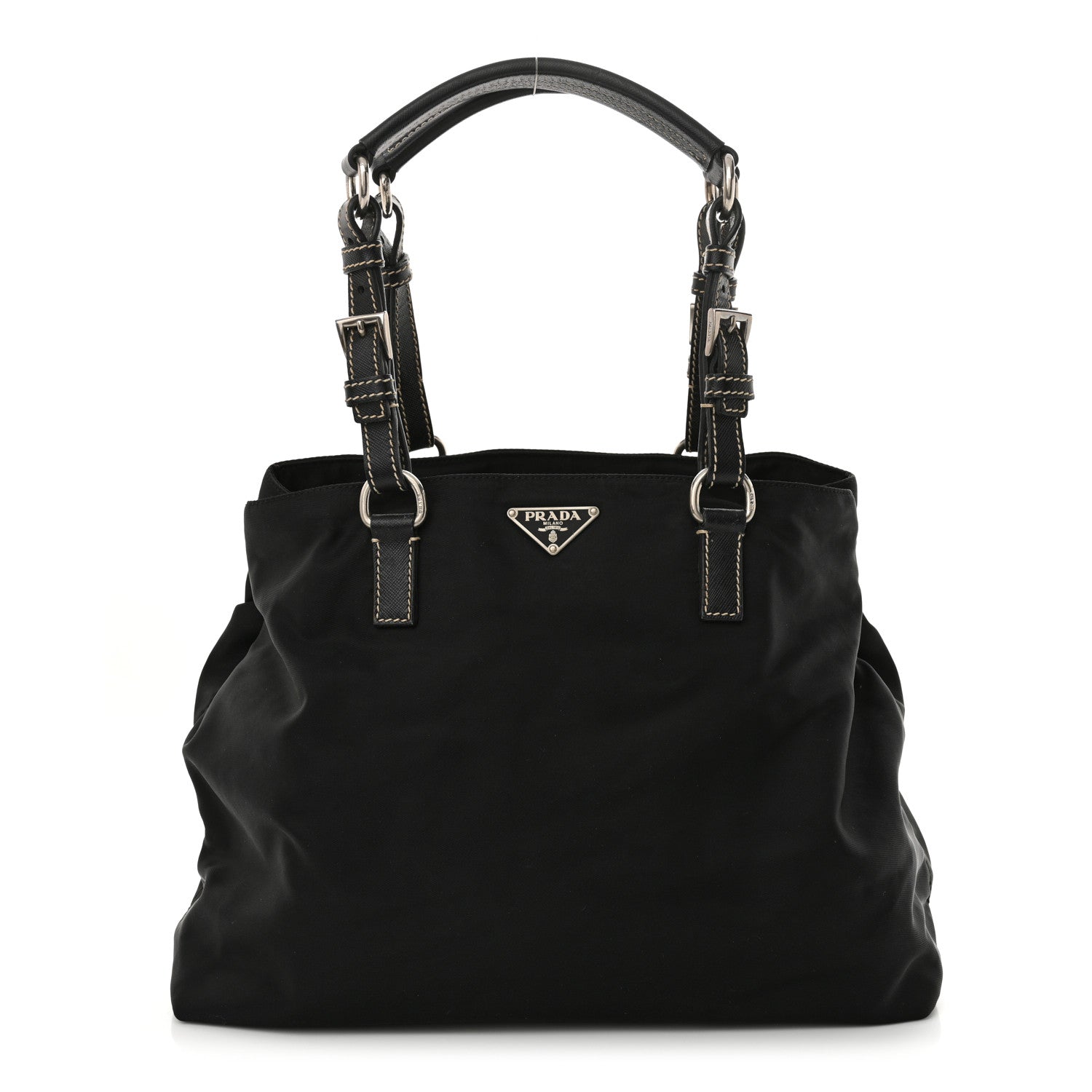Prada Tessuto Nylon Saffiano Tote Black 1 of 10
