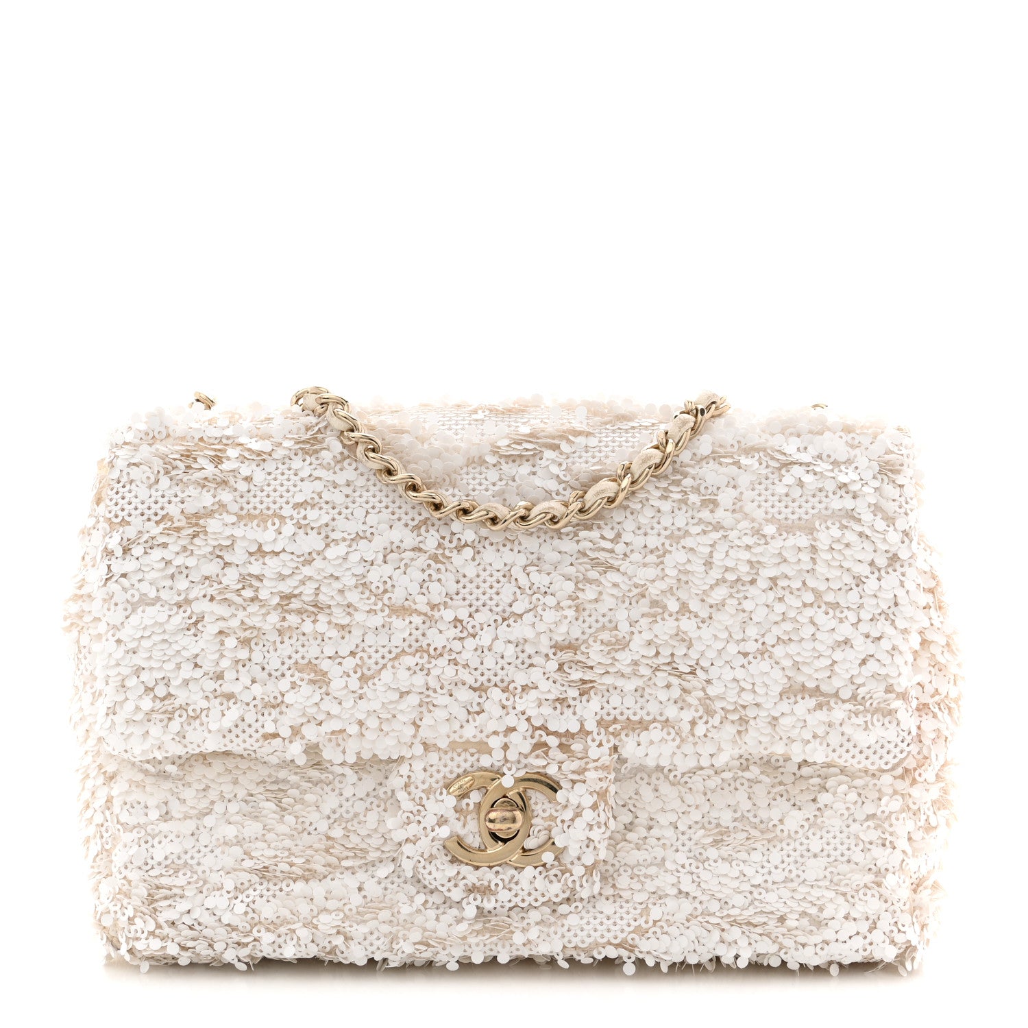 Chanel Sequin Mini Rectangular Flap White 1 of 14
