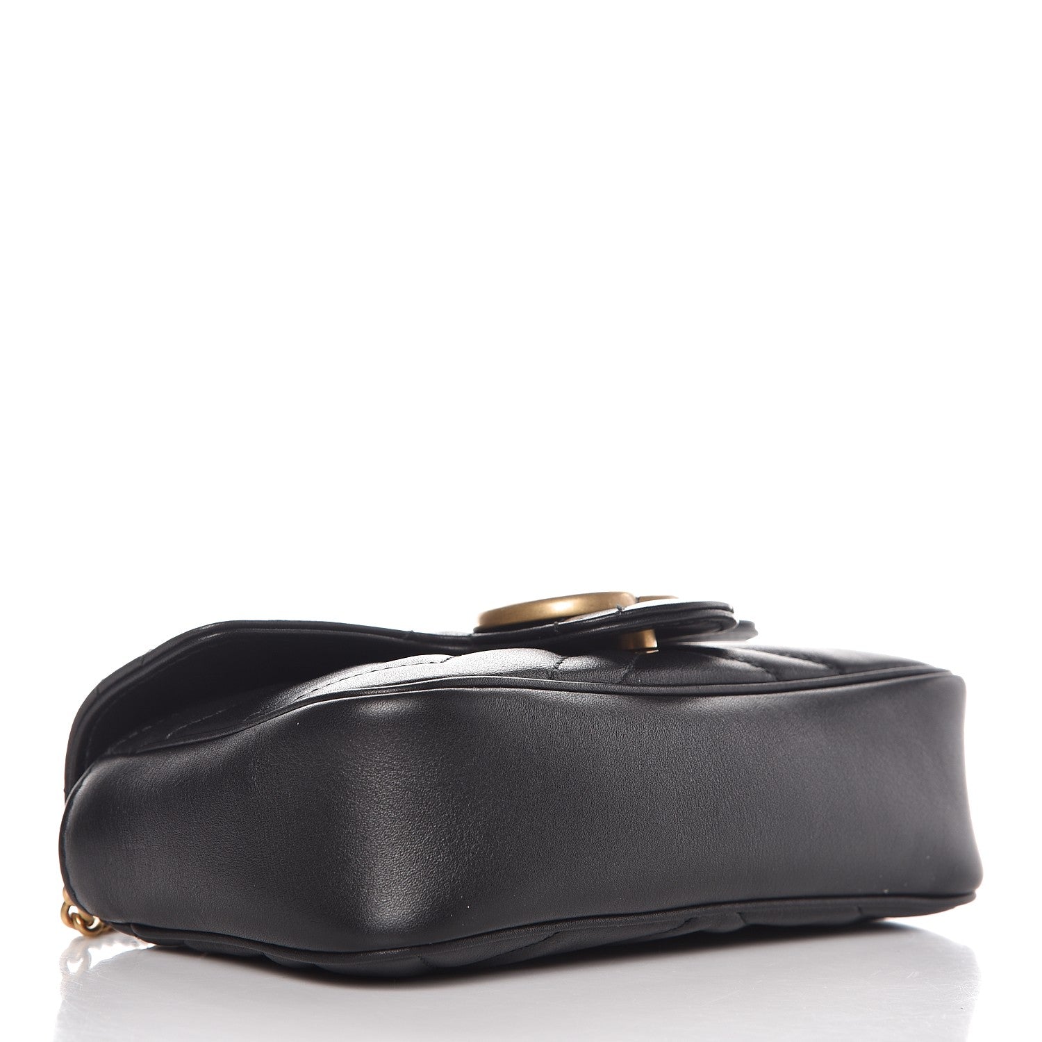 Gucci Calfskin Matelasse Super Mini GG Marmont Shoulder Bag Black 5 of 15
