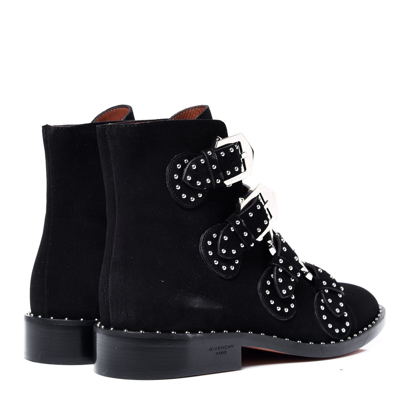 Velvet Studded Prue Buckle Bootie 38 Black
