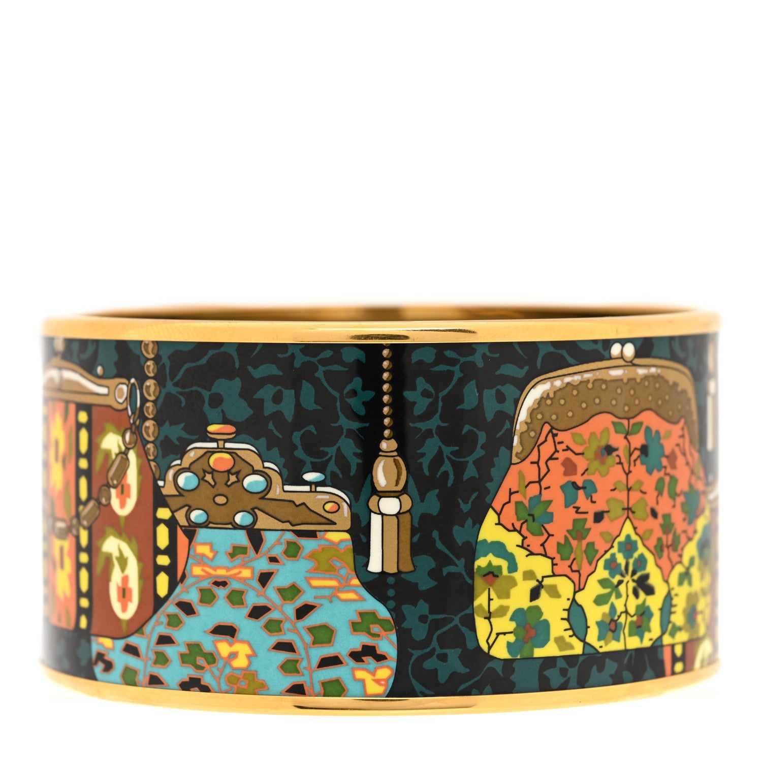 Hermes Enamel Printed Cachemire de Tamara Extra Wide Bracelet 70 3 of 4