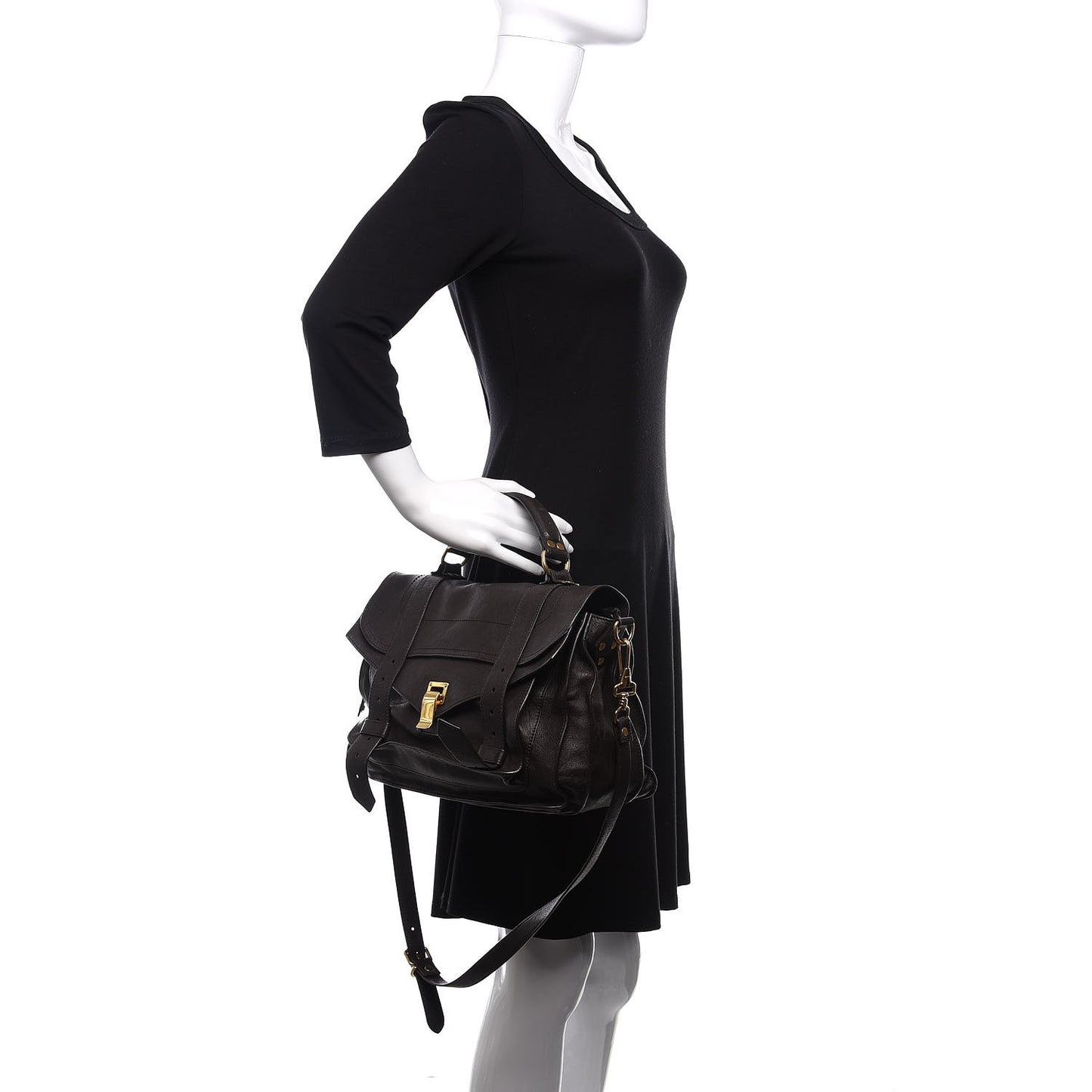 Lambskin Medium PS1 Satchel Dark Chocolate