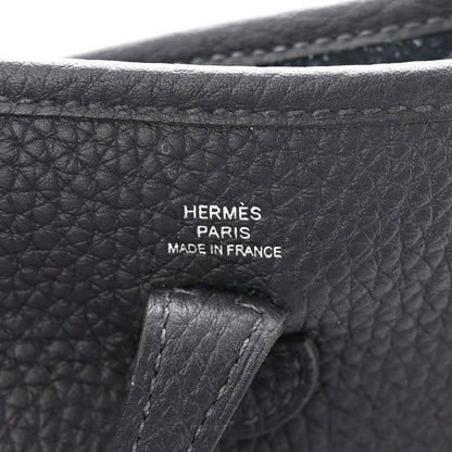 Hermes Taurillon Clemence Zigzag Evelyne TPM Caban Black Bleu Zellige Indigo 6 of 9