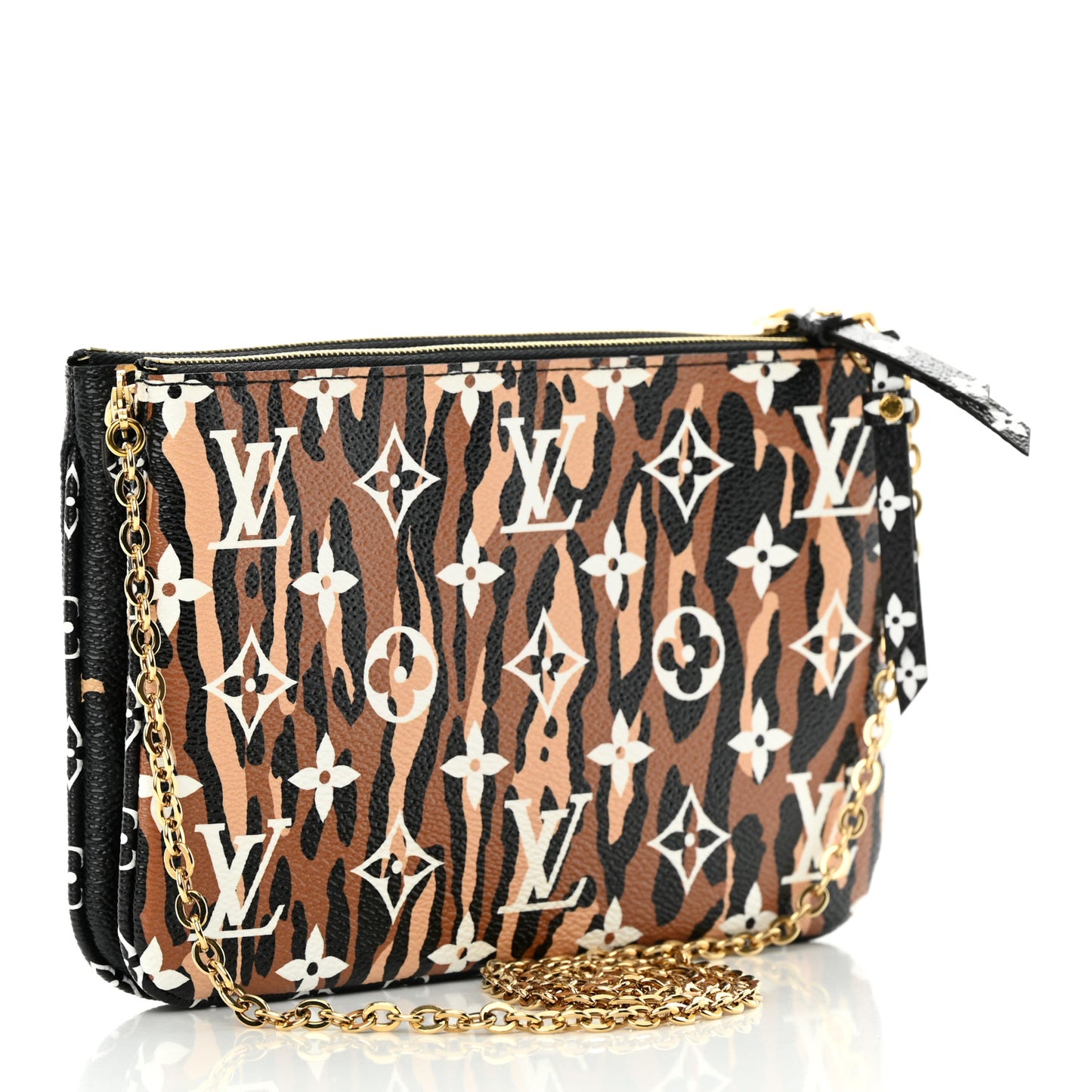 Monogram Giant Jungle Pochette Double Zip Black