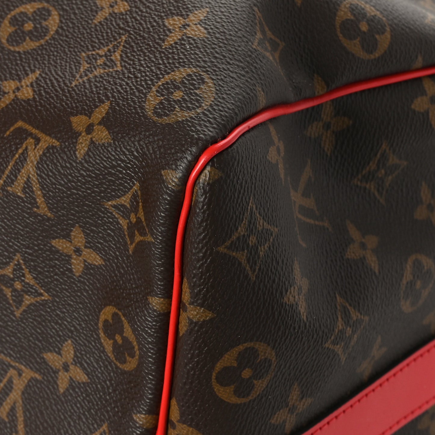 Calfskin Monogram Keepall Bandouliere 50 Coquelicot