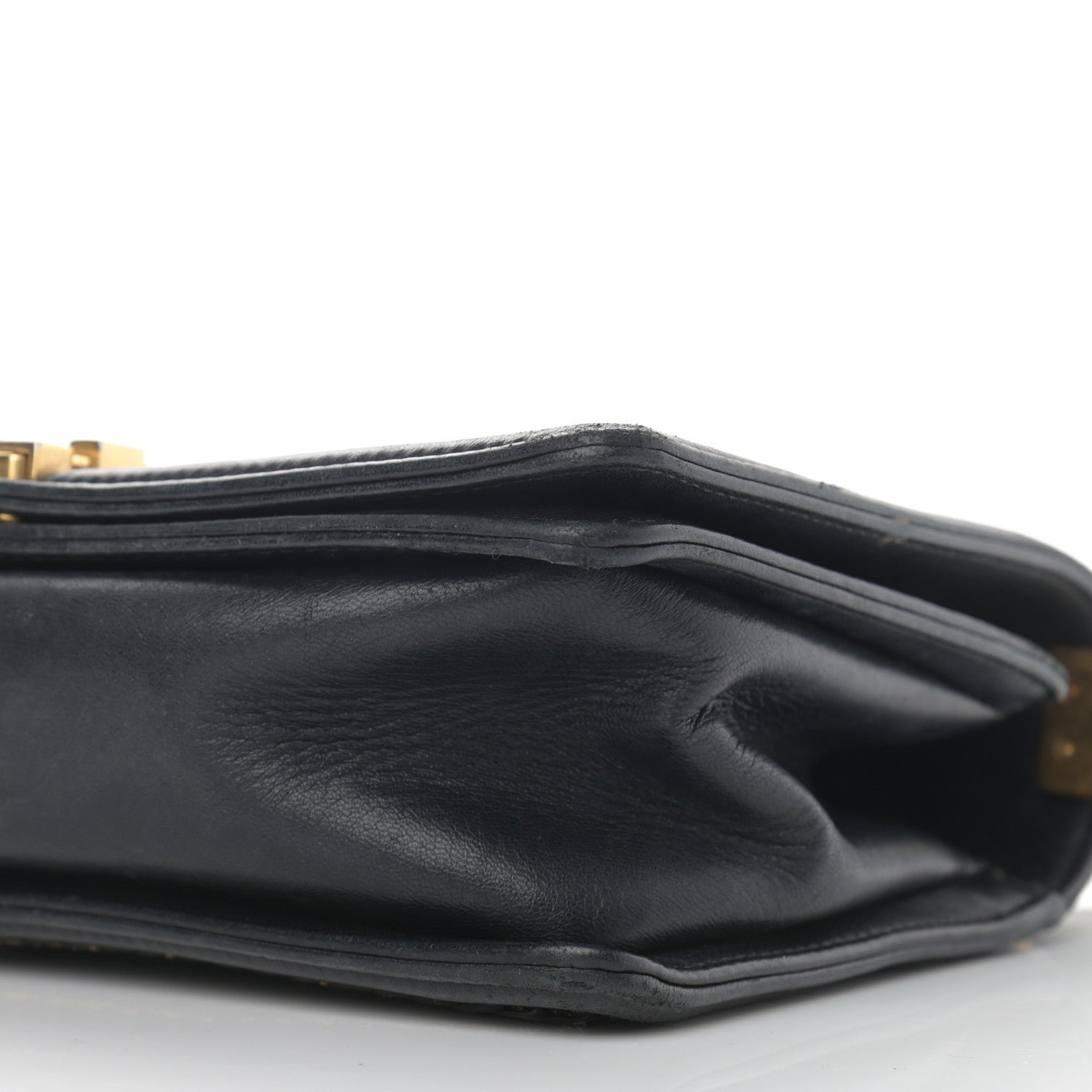 Chanel Lambskin Quilted Medium Chain Detail Boy Flap Black 9 of 16