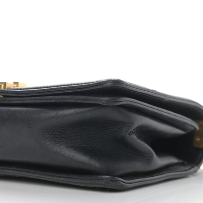 Chanel Lambskin Quilted Medium Chain Detail Boy Flap Black 9 of 16