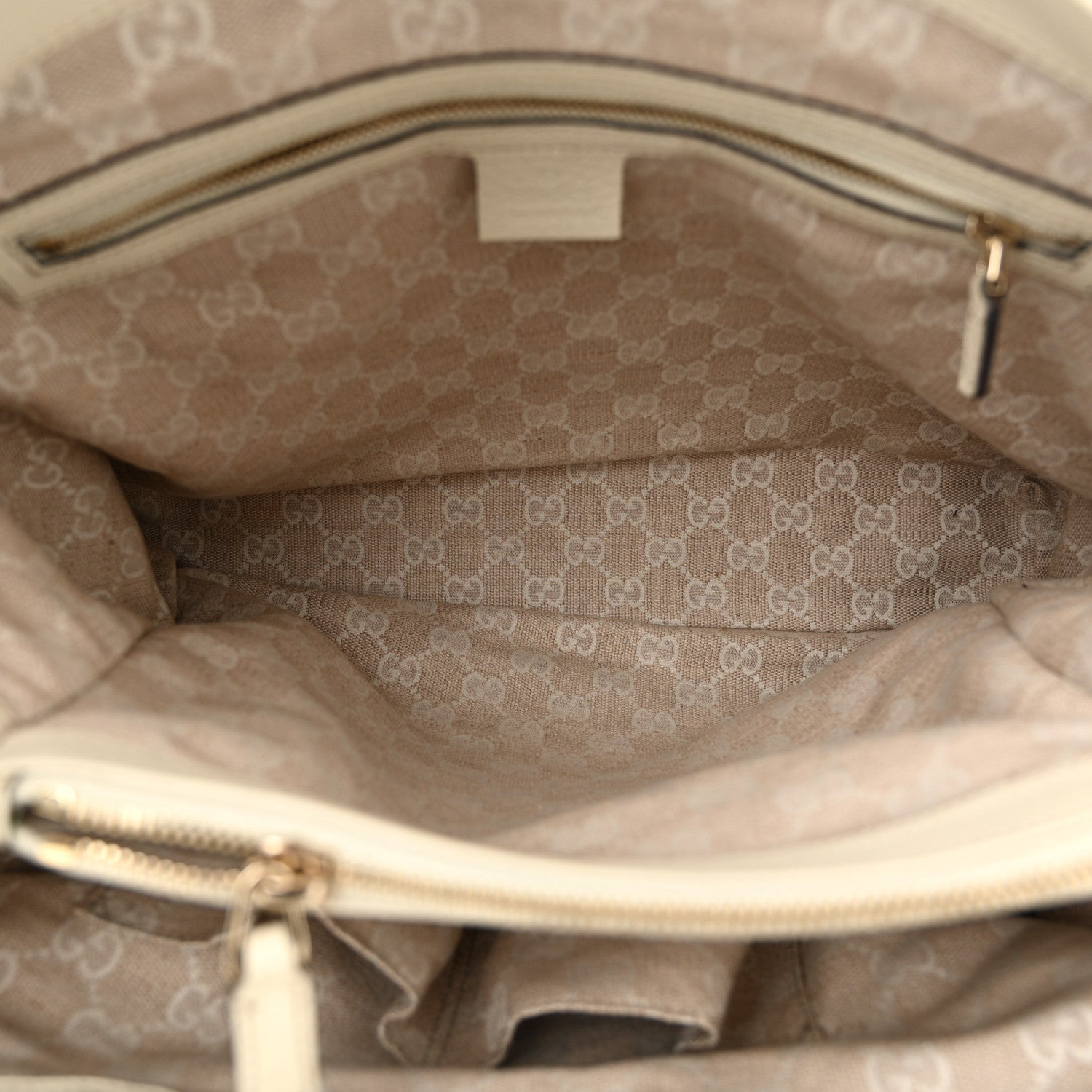 Gucci Grained Calfskin Medium Diana Bamboo Top Handle Tote Ivory 5 of 10