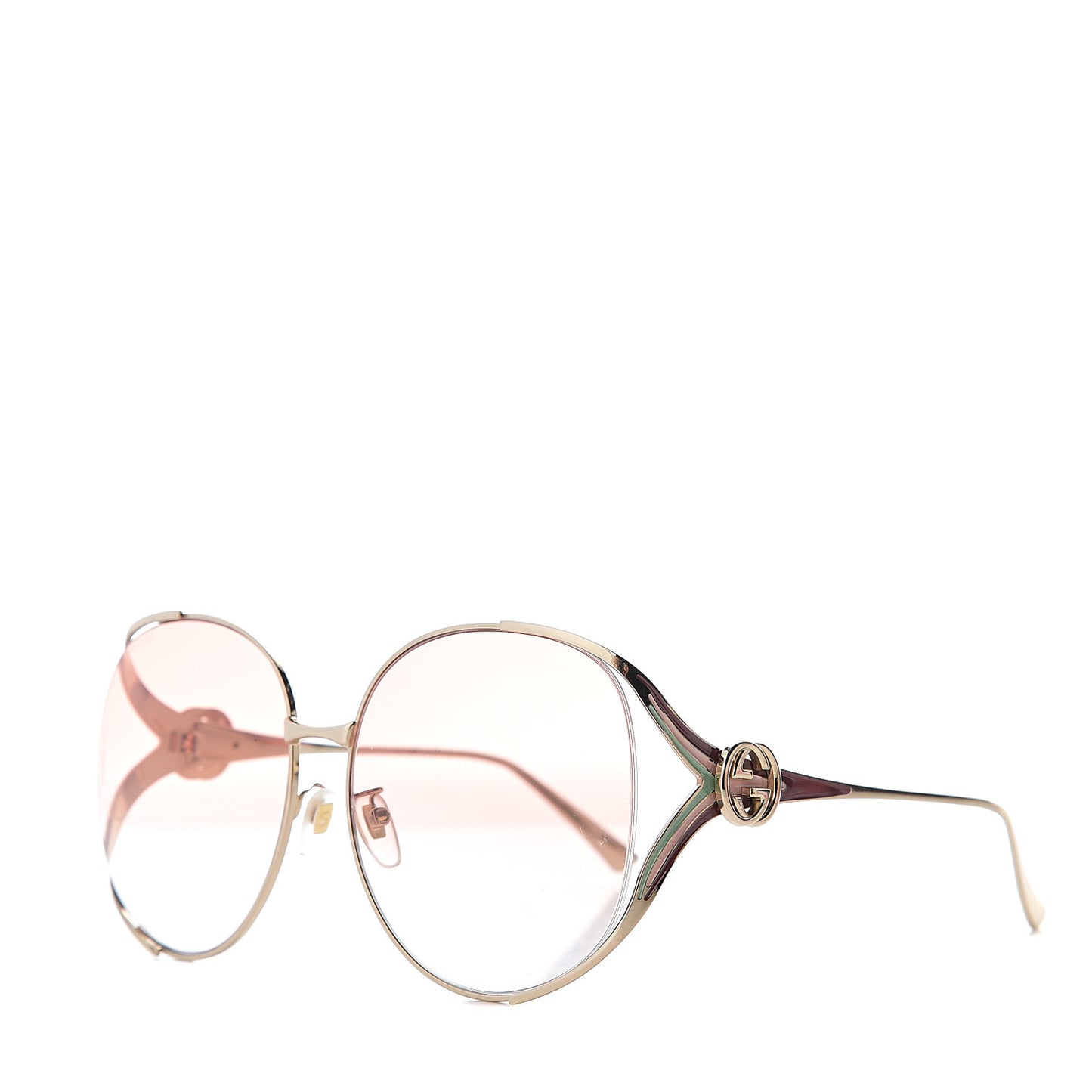 Metal Oversized Round Frame GG0225S Sunglasses Gold