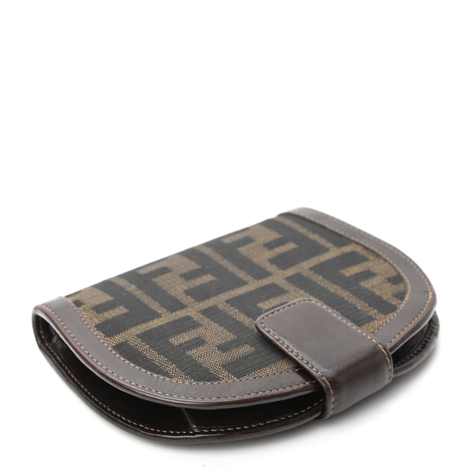 Fendi Zucca Compact Round Wallet Tobacco 4 of 7