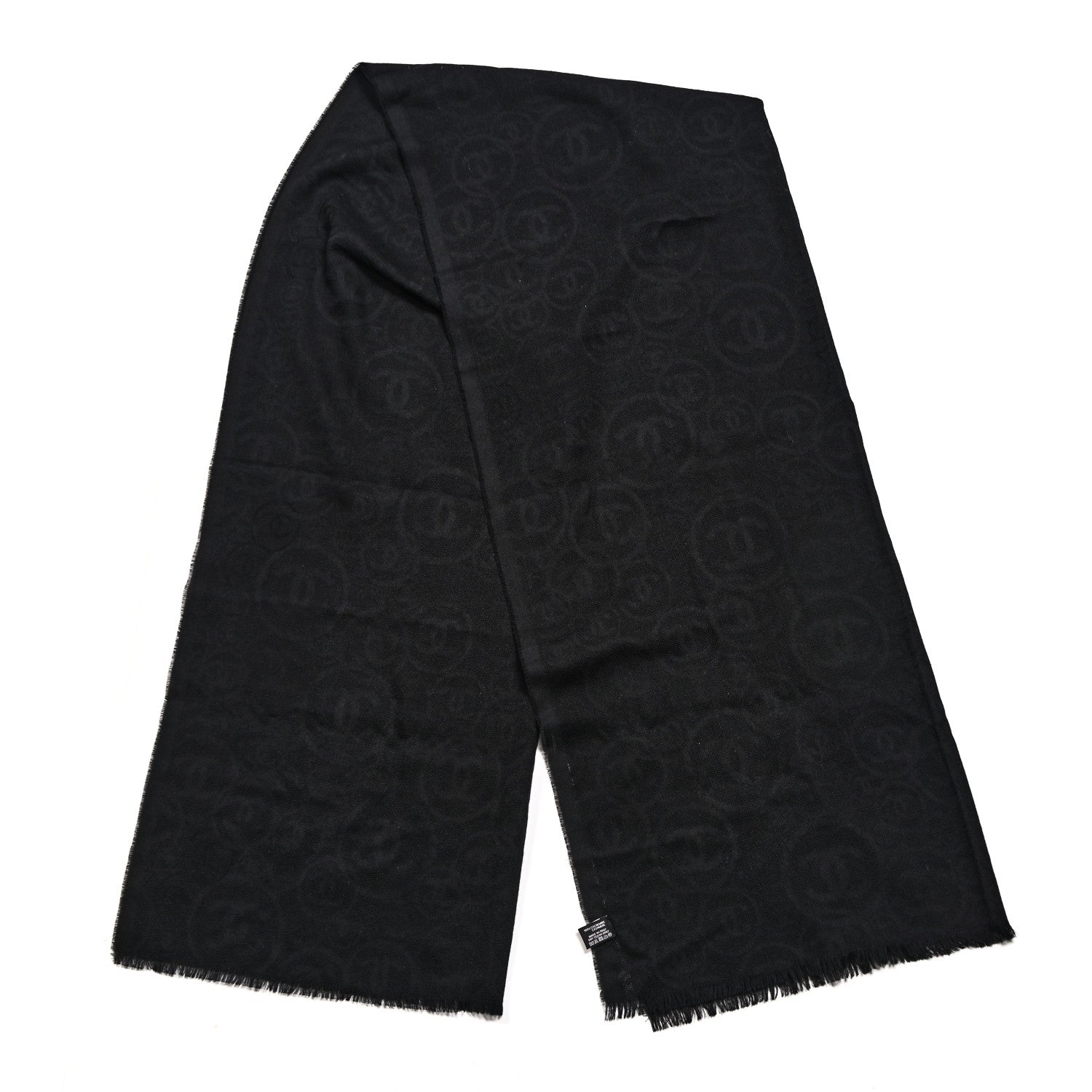 Chanel Cashmere CC Scarf Black 2 of 4
