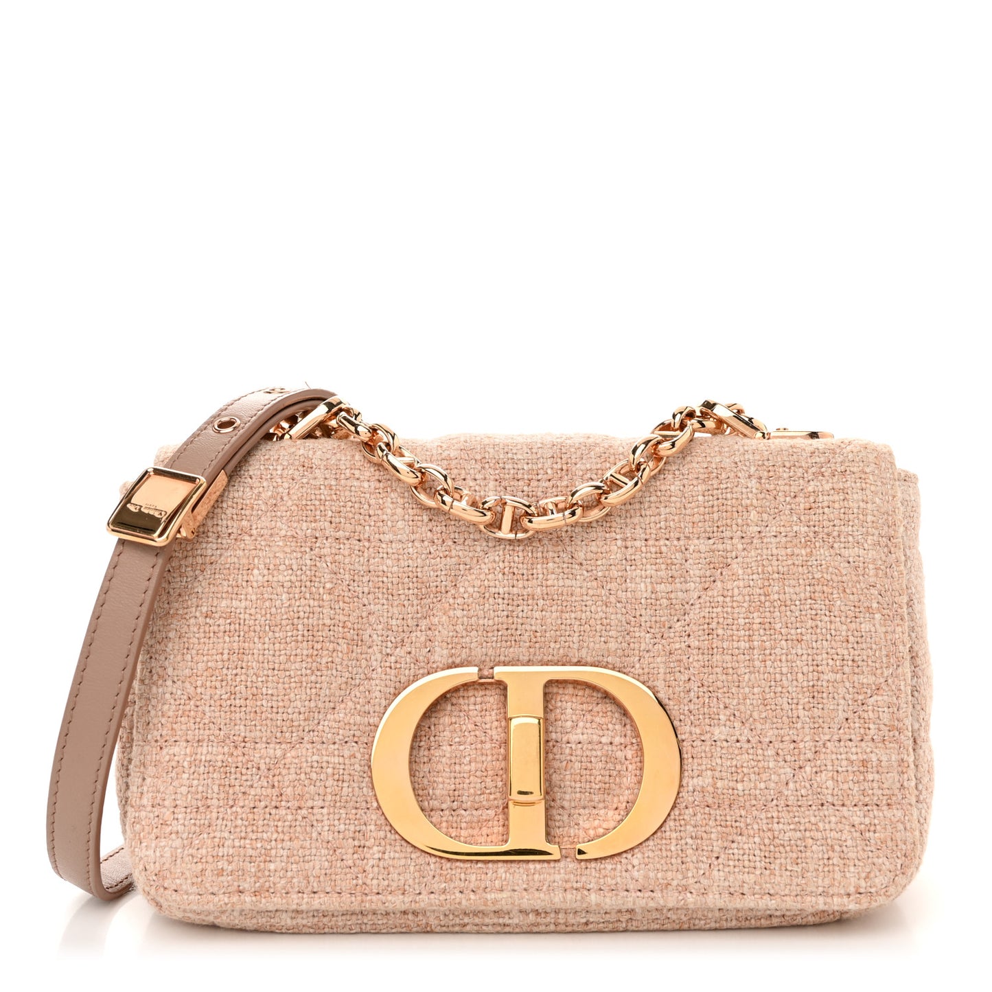 Linen Macrocannage Small Caro Bag Rose