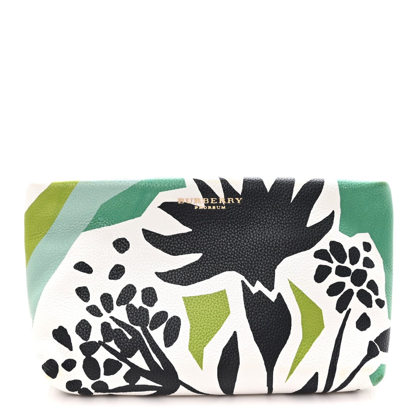 Prorsum Grained Calfskin Print Pouch Lawn Green Aqua Green