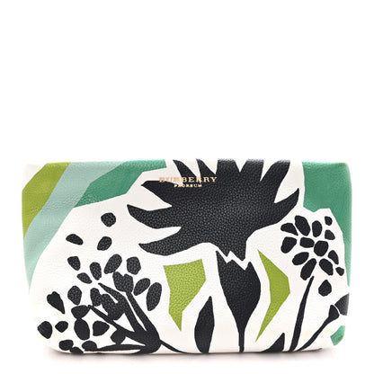 Burberry Prorsum Grained Calfskin Print Pouch Lawn Green Aqua Green 1 of 9