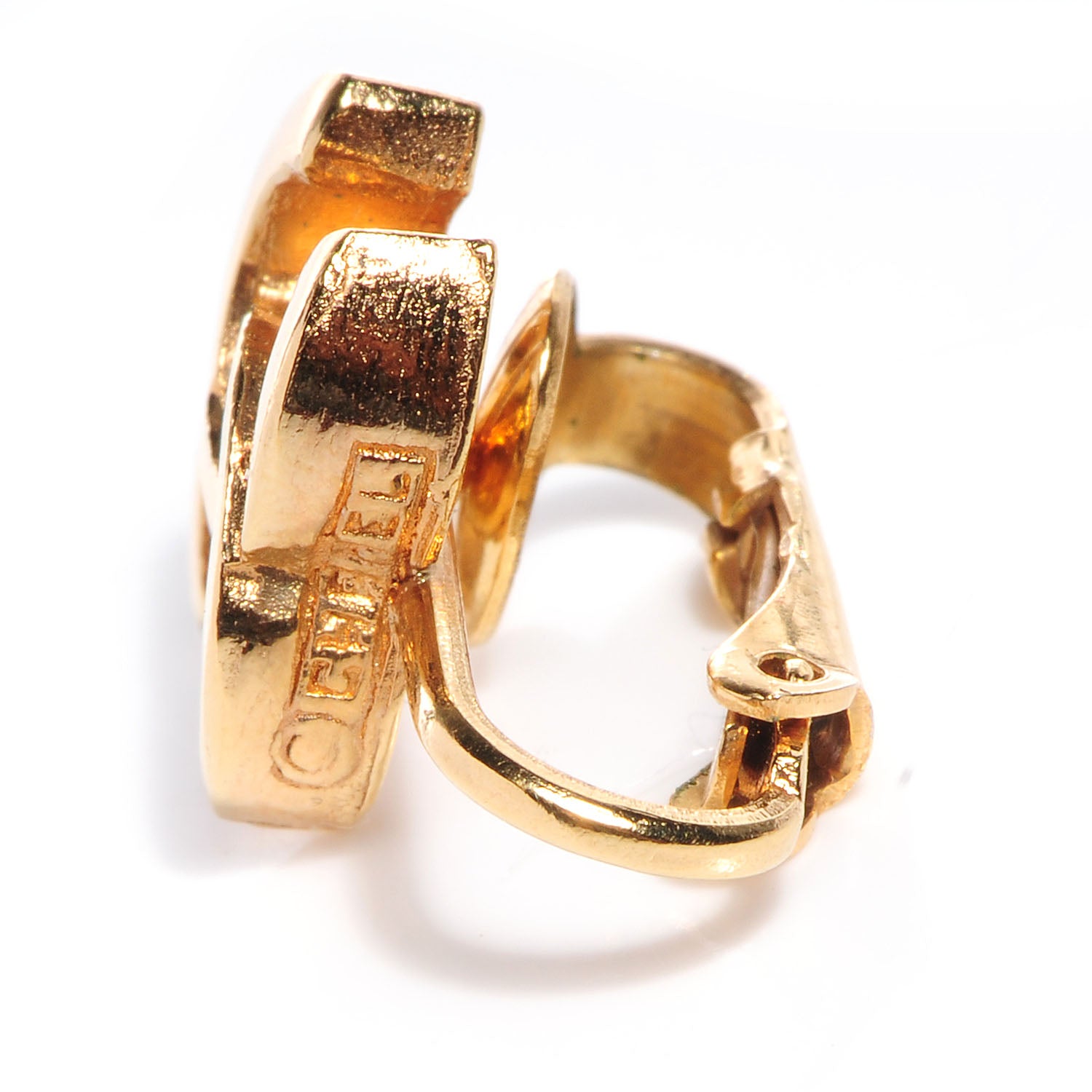 Chanel CC Clip On Earrings Gold 5 of 6