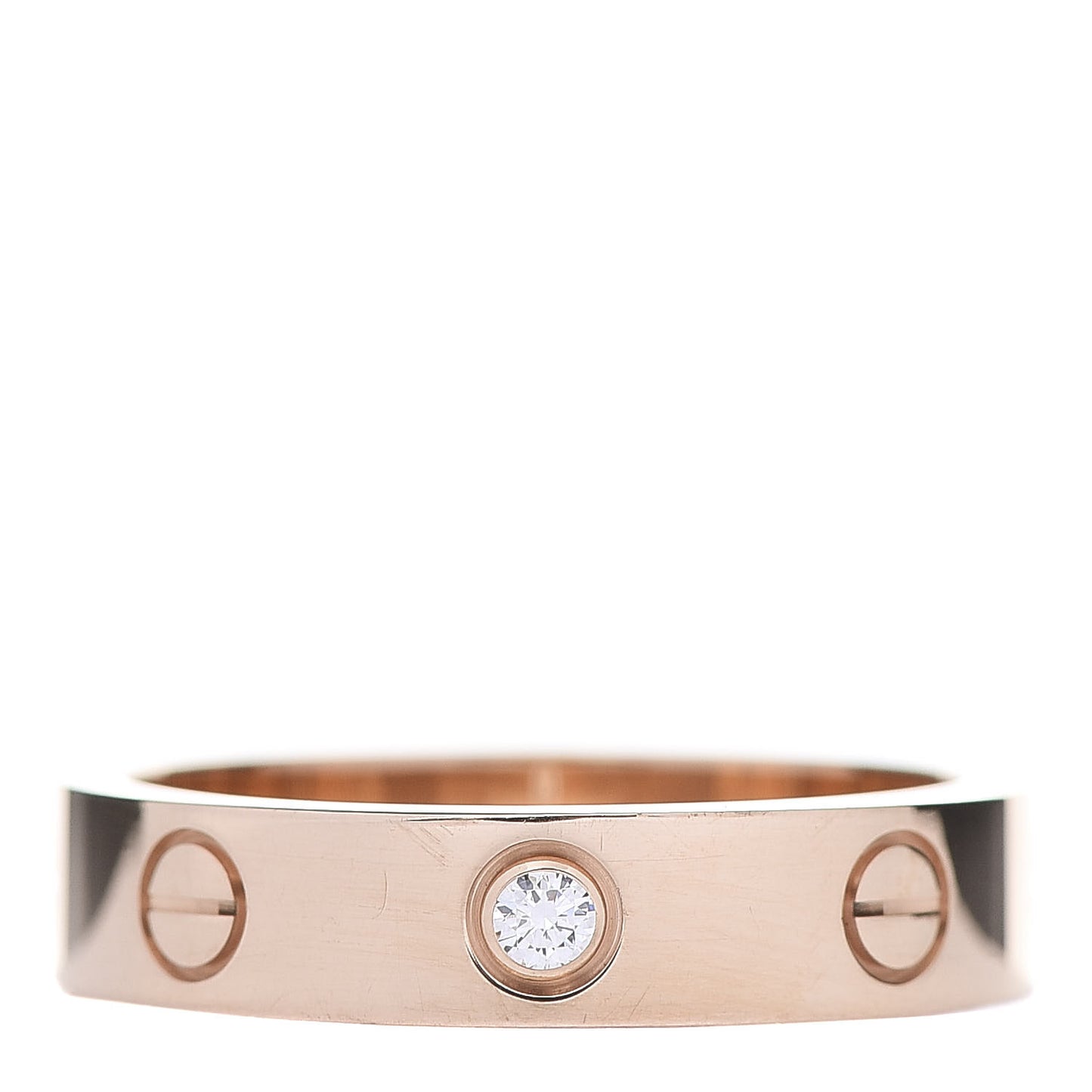 18K Pink Gold Diamond 4mm LOVE Wedding Band Ring 50 5.25