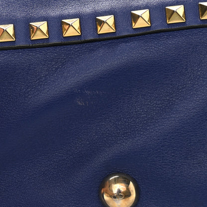 Valentino Garavani Vitello Medium Rockstud Tote Blue China 15 of 17
