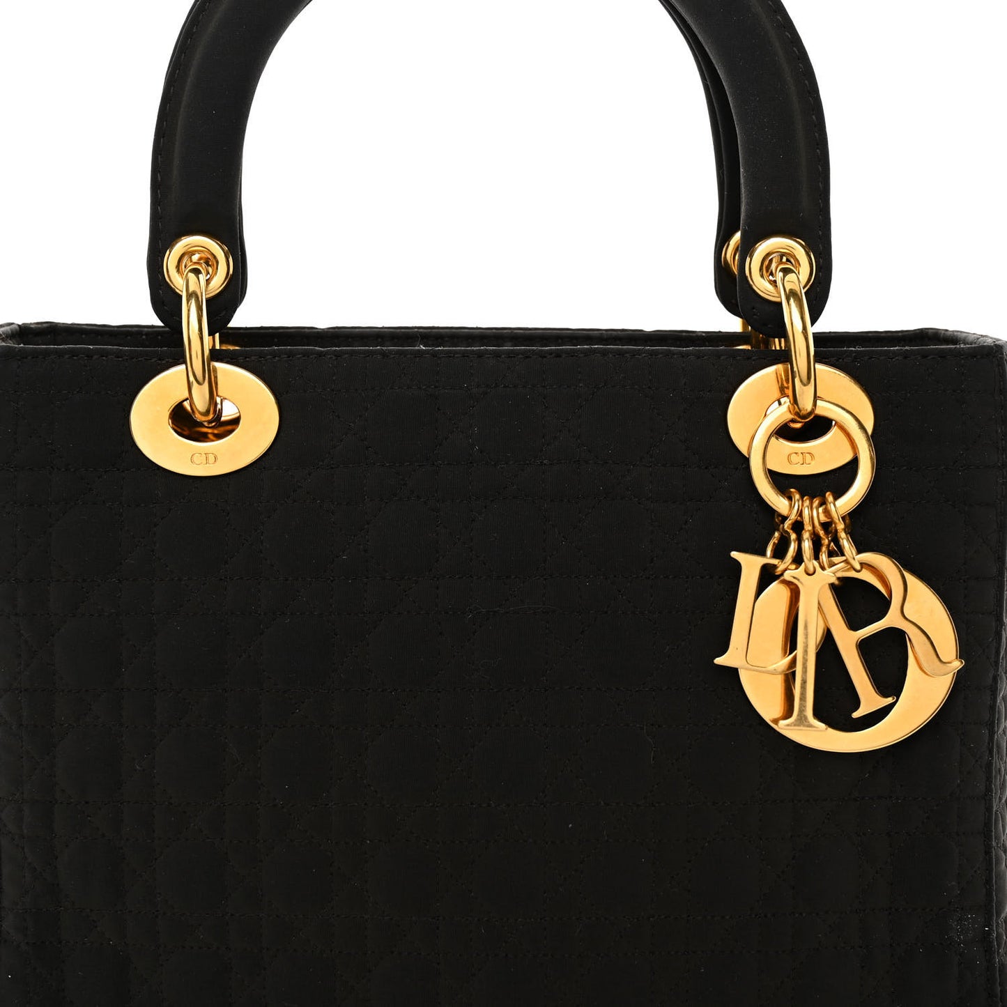 Nylon Cannage Medium Lady Dior Dark Brown