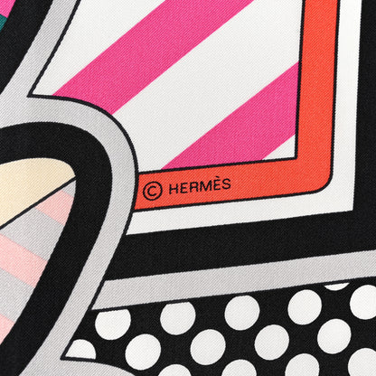 Hermes Silk Pegase Pop Scarf 140 Indigo Rose Multicolor 6 of 7