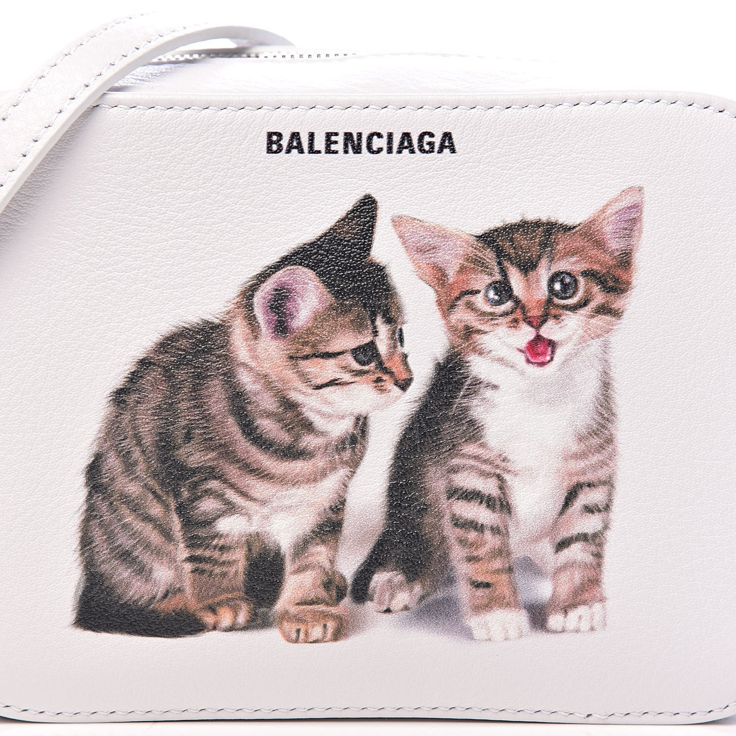 Calfskin Kittens Logo XS Everyday Camera Bag White